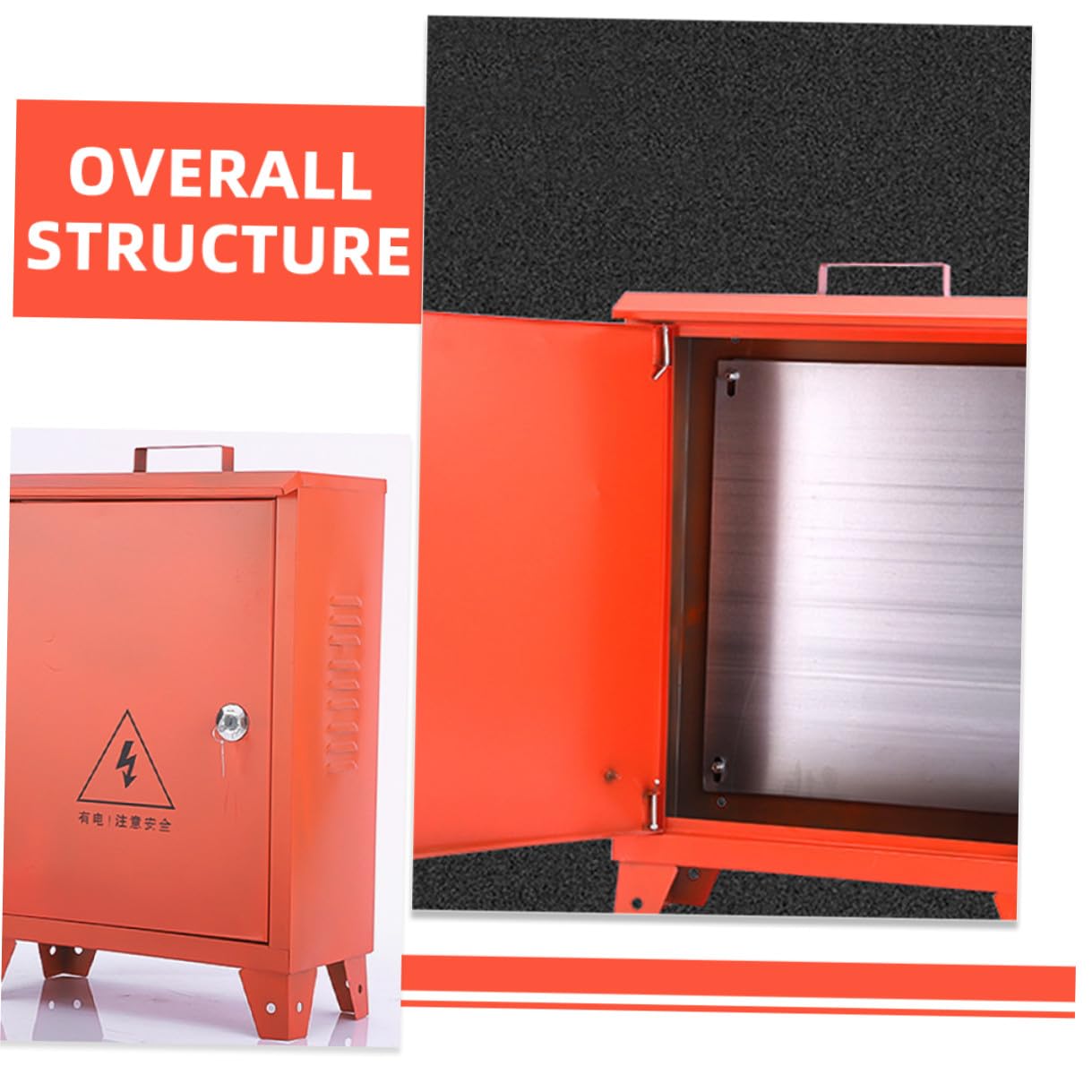 Outdoor Weatherproof Power Distribution Box with Metal Circuit Breaker Case, Portable Small Junction Electrical Box for Construction Site and Rv, 250x300x180mm