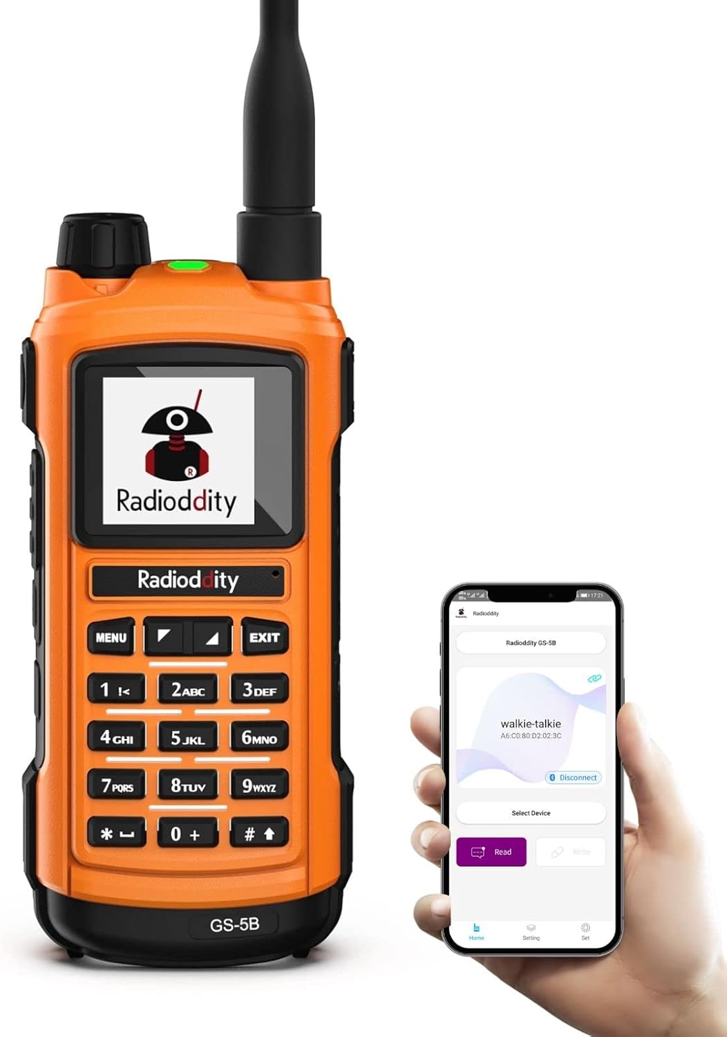 [2025 Upgraded Version] Radioddity GS-5B 8W Dual Band Ham Radio Handheld, Support Chirp & APP Programming, BT Headsets Connection, Channel Sync, IP56 Rainproof, Dual PTT, 512CH, 2000mAh USB-C Battery