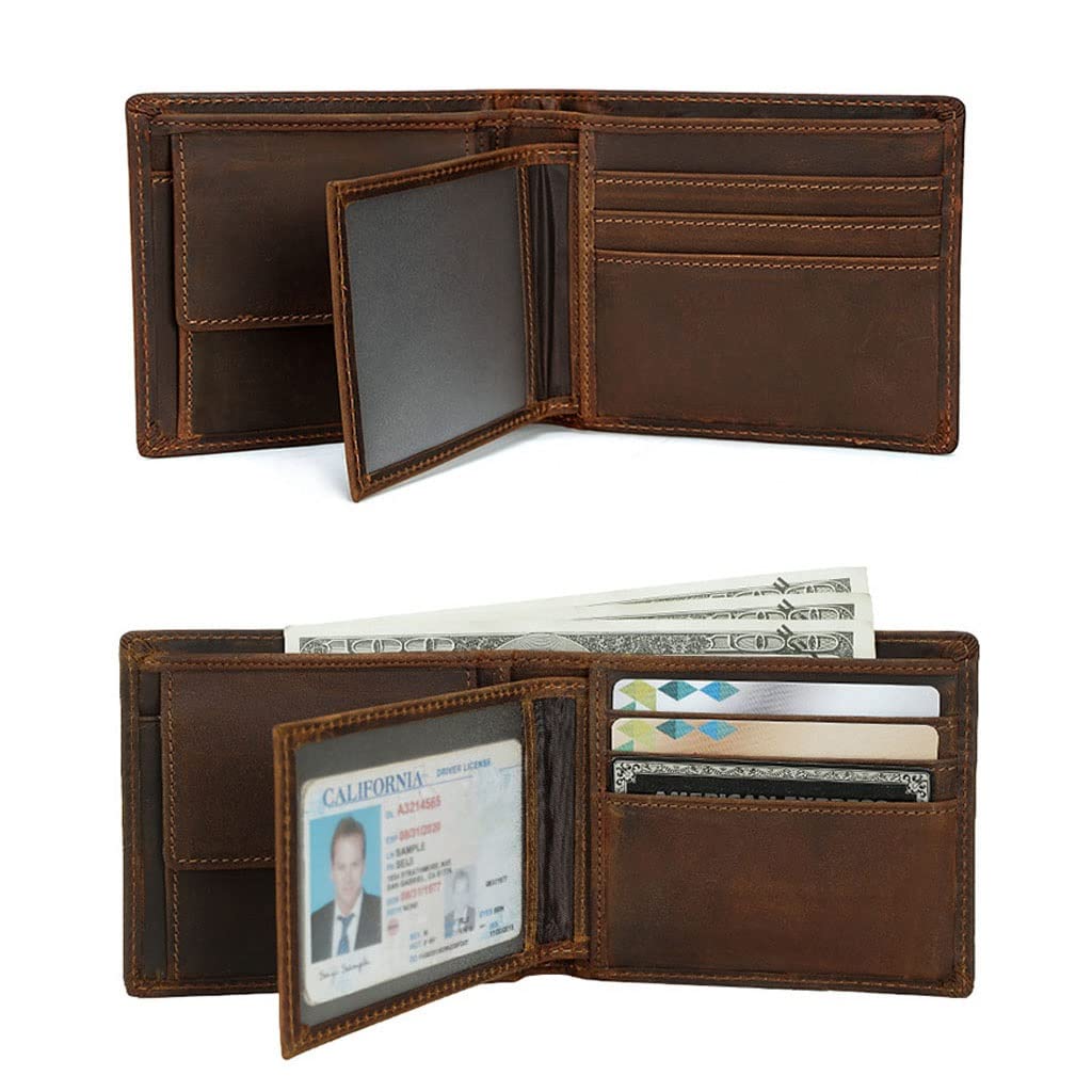 NOKTAI Viking Vegvisir Ledergeldbörse für Herren, Gravierte Kompass-Runen-Amulett-Geldbörse, Schlanke Bifold-Brieftaschen mit Großer Kapazität Geschenke für Ehemann, Vater