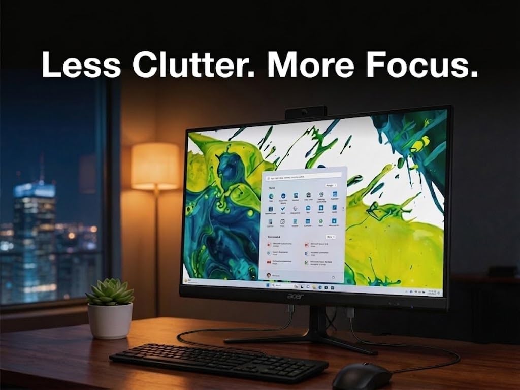 Acer Aspire C27 All-in-One Desktop, 27" IPS FHD, Ryzen 7 5825U | 8GB DDR5, SSD PCIe 512GB, tastiera e mouse wireless, Wi-Fi 6E, Bluetooth 5.3, webcam, Windows 11 Home /w Hub USB