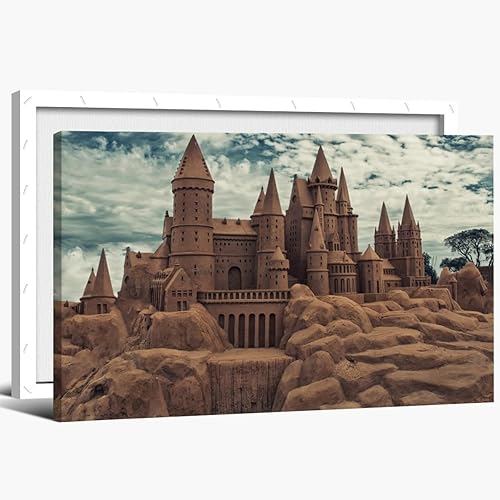 Miniatura 7 de Modern Landscape decor Old Castle Retro Blue Sky and White Clouds Aesthetic poster print art wall sticker for living rooms bedrooms and home