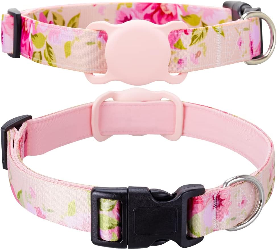 AirTag Cat Collar, Animire Soft Neoprene Padded Air Tag Collar for Extra Small Dogs, Polyester Puppy Pet Collar with Silicone AirTag…