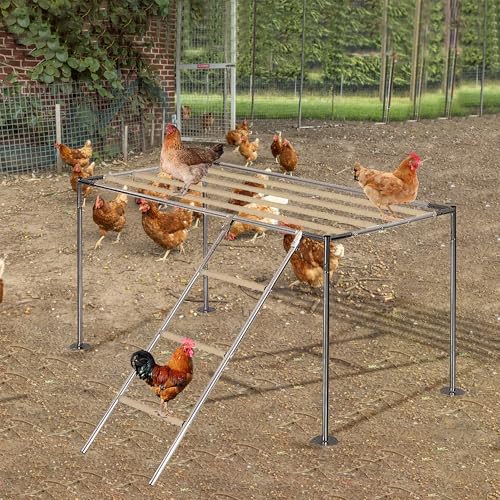 Chicken Roosting Ladder Chicken Perch Coop Large Metal Coop Accessories Strong and Durable Easy to Installation&Clean Backyard Playground 43.3 L X 19.3 W X 39.4
