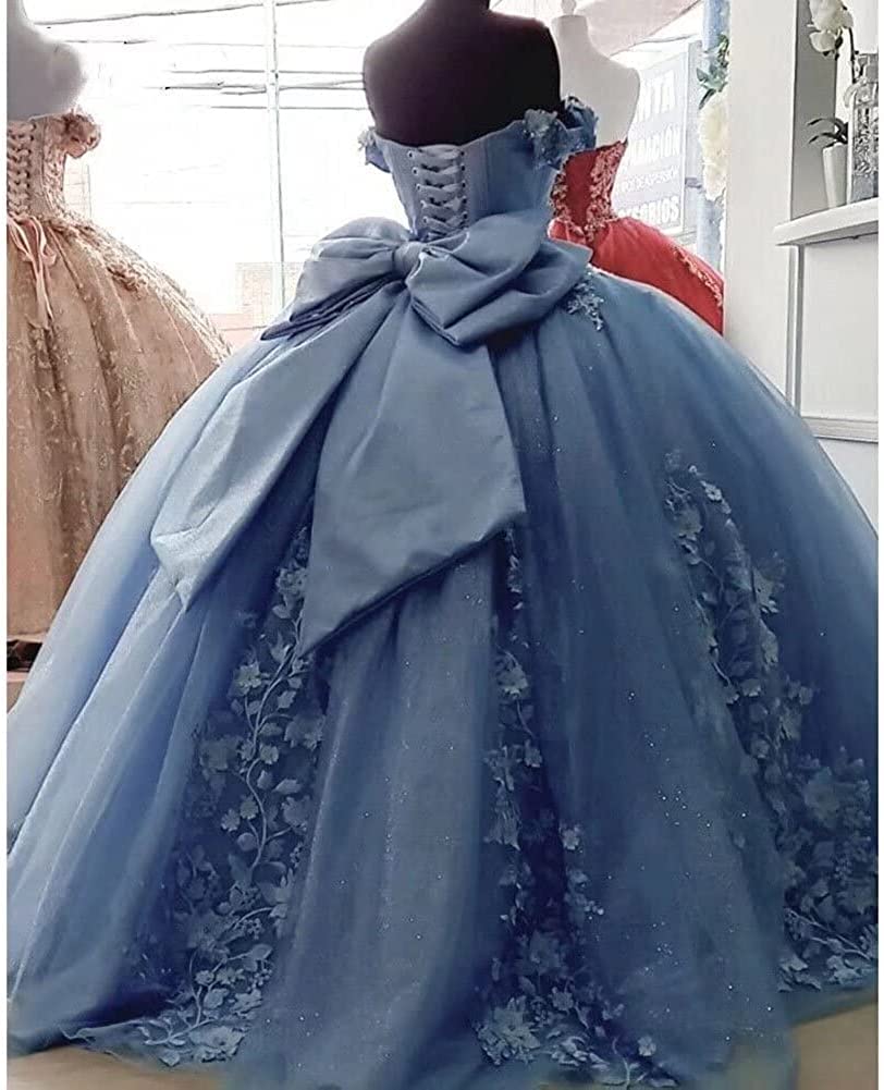 Vestidos de quinceañera con Cuentas de Encaje, Vestido de Baile con Hombros Descubiertos, Vestidos de Fiesta Dulces 15 16 para Mujeres