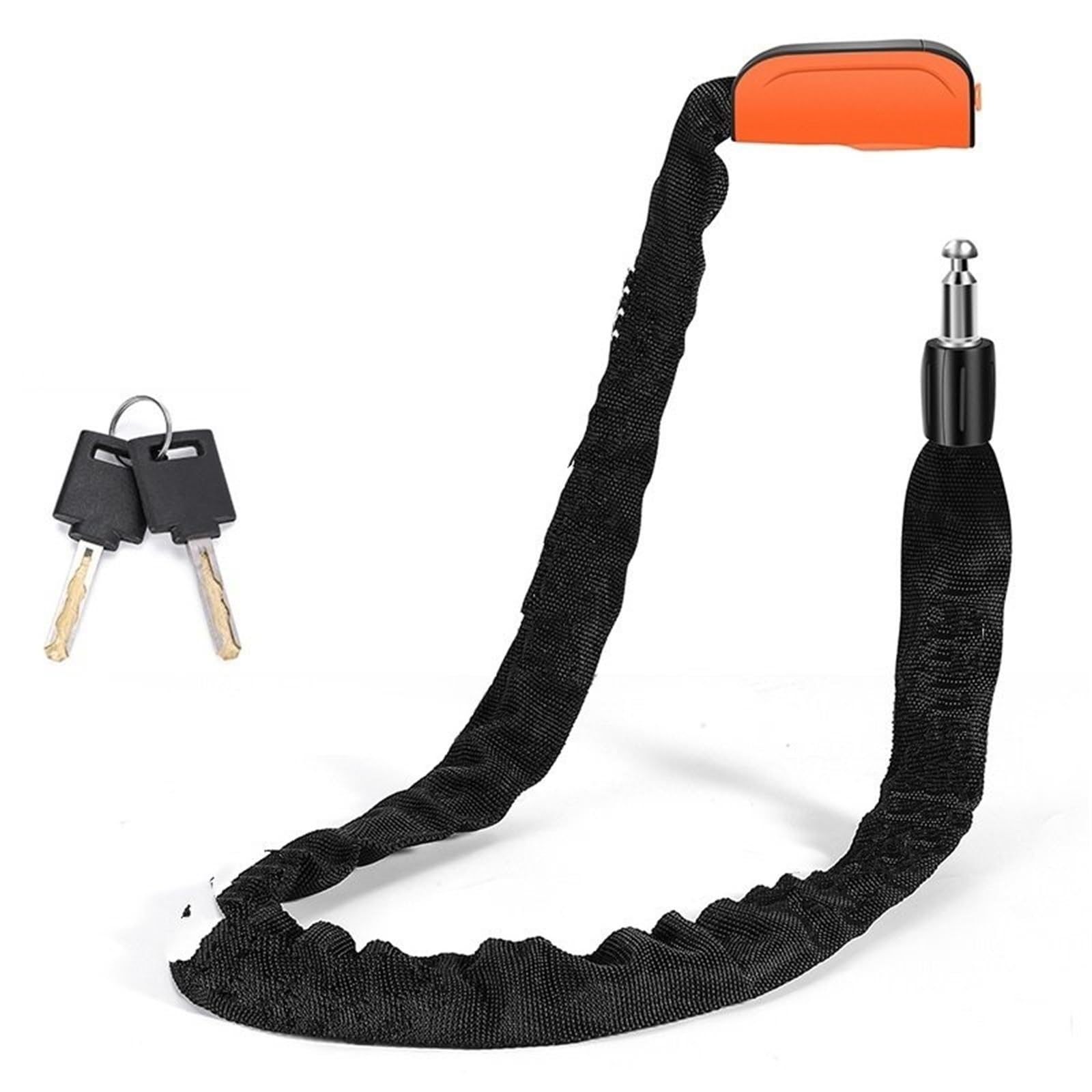 Chain Lock Bicycle Chain Lock Wear-Resistant Anti-Slip MTB Road Bike E-Bike Motorcycle Scooter Anti-Theft Safety Motorbike Lock(Orange)