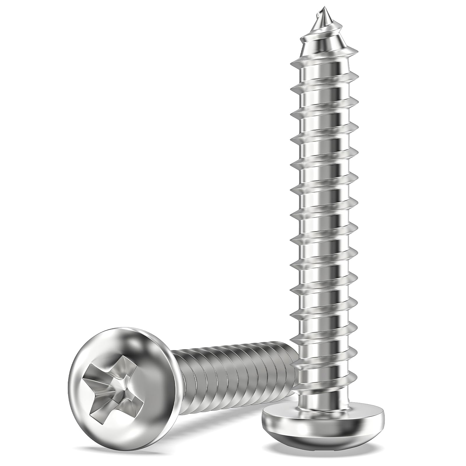 Boltmax 100 Stück M5 x 30mm Holzschrauben Edelstahl A2 V2A Blechschrauben Flachkopf Selbstschneidende Schrauben Kreuzschlitz Linsenkopfschrauben Vollgewinde für Blech & Holz