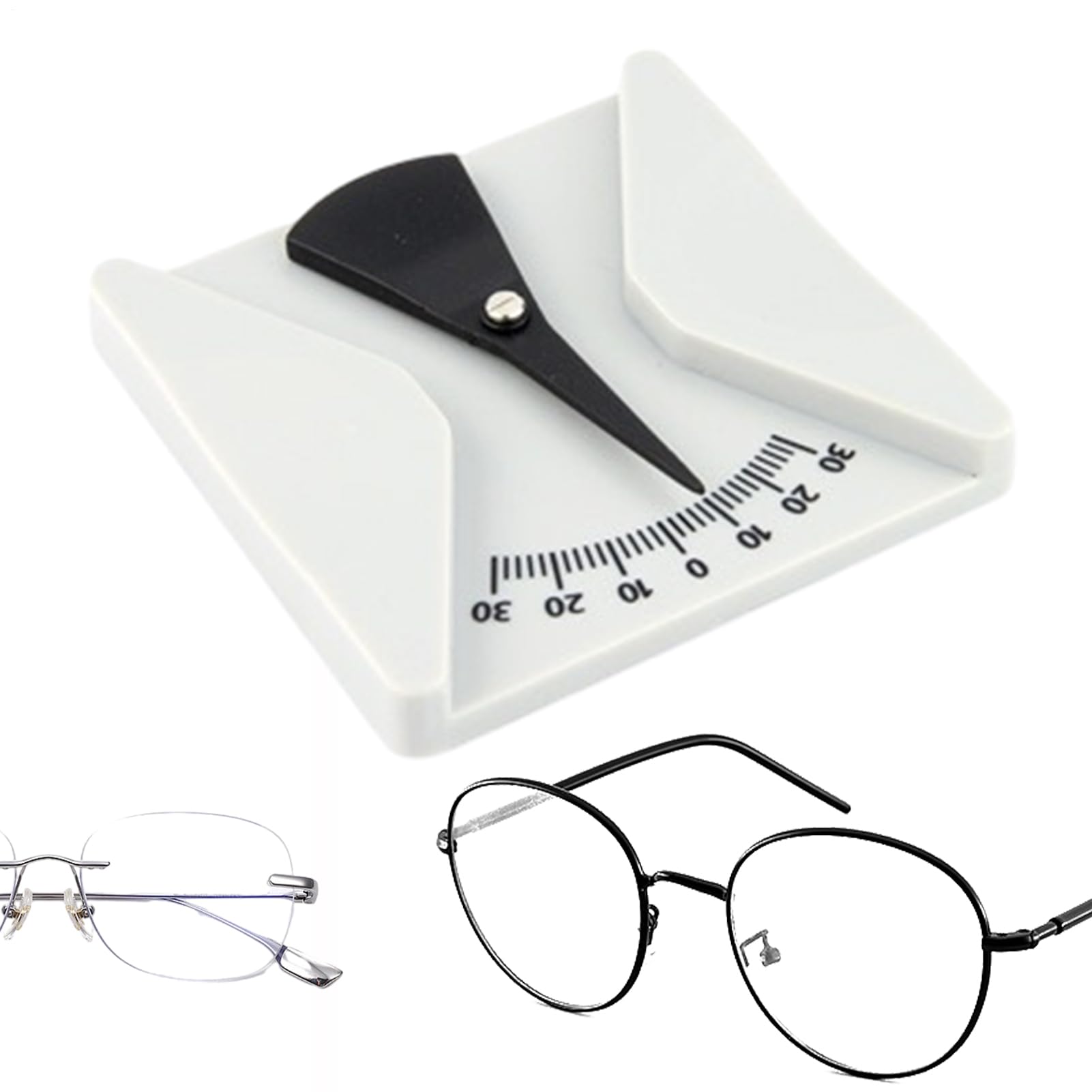 Brillen-Neigungsmesser-Lineal – Präzises Optisches Winkelmesswerkzeug Mit Handklemmkerbe | Brillenreparaturausrüstung Für Optiker, Optische Fabrik, Brillenwerkstatt
