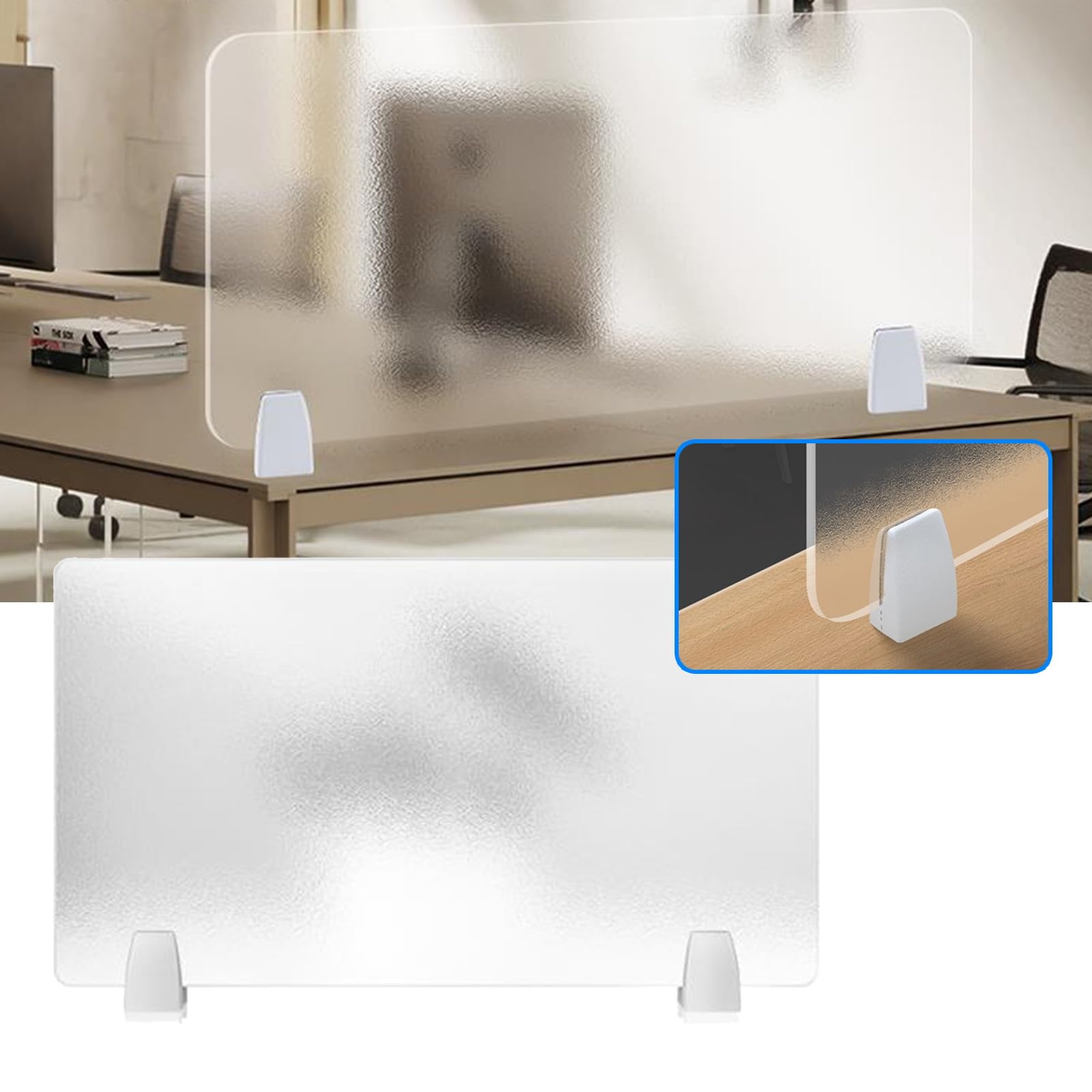 LWJSOCP Acrylic Privacy Divider Panel for Student Desks Free Standing Office Partition for Desk Soundproof Desktop Privacy Screen for Office Classroom 80X30CM/31.5X11.8IN