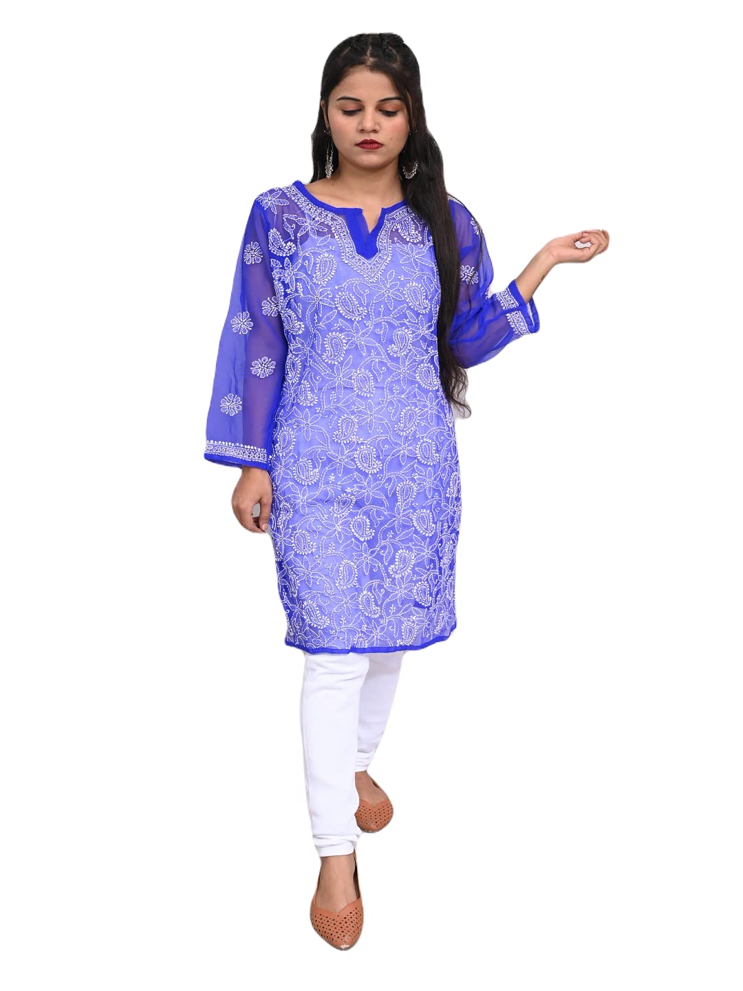 Ibtida Handcrafted Georgette Chikankari Kurti