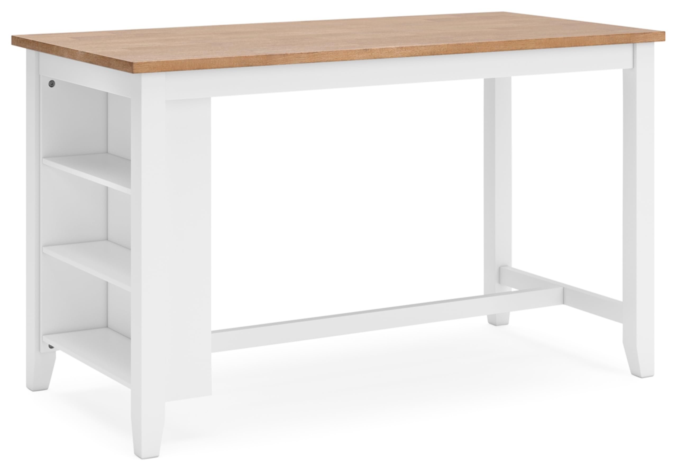 Signature Design by Ashley Gesthaven Casual Counter Height Dining Table with Storage Light Brown White