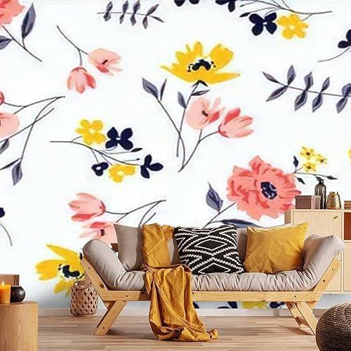 Modern Wallpaper Murals 3D Floral spring Ditsy Flowers for textile print fashion fabric print Peel and Stick Removable Self-Adhesive PVC Wall