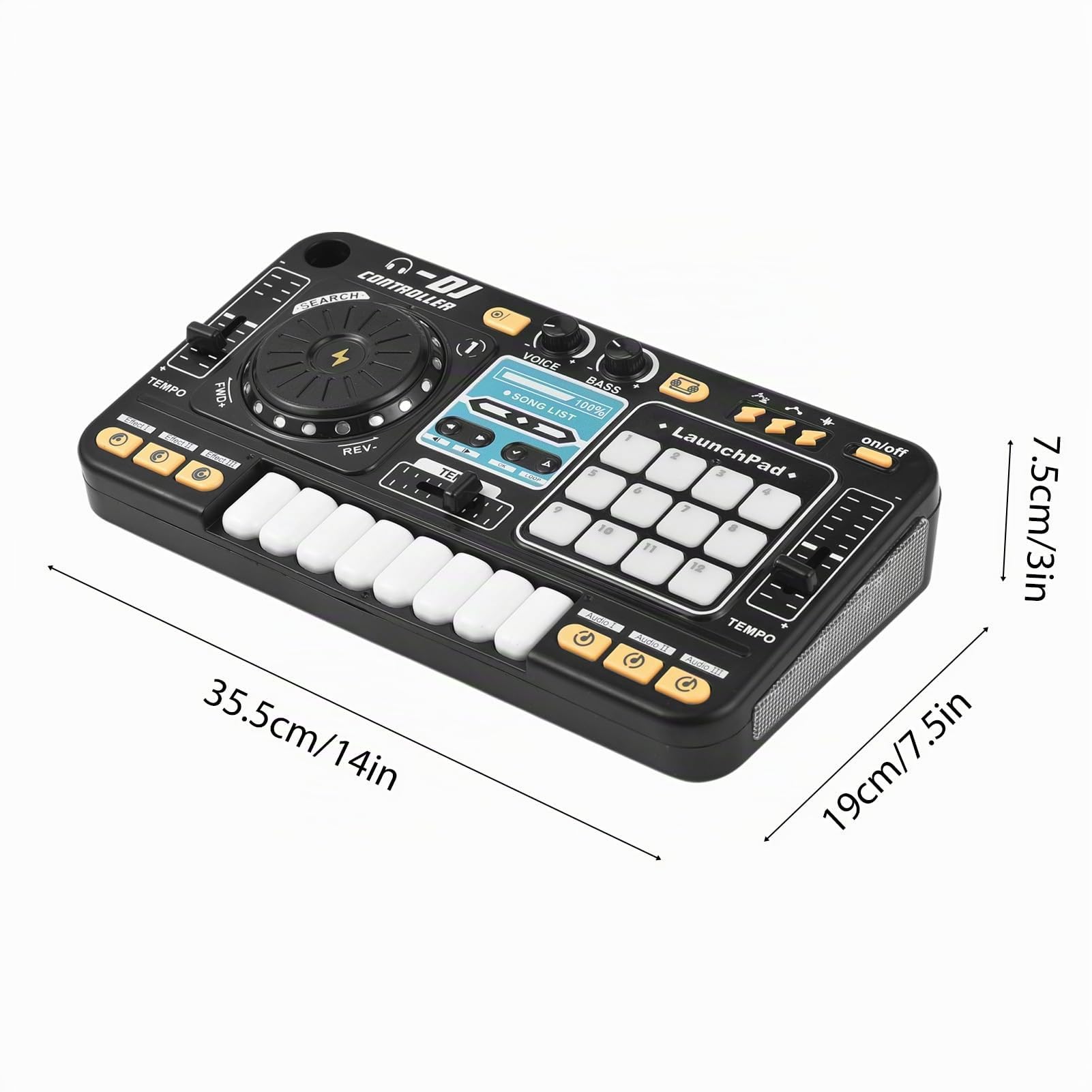 Btuty Controlador de DJ para niños reproductor de disco electrónico BT DJ mezclador mesa con micrófono ajustable efectos de luz dinámicos juguetes de fiesta para niños musical