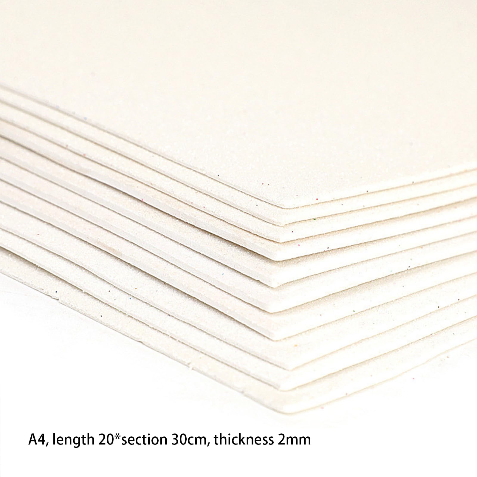 10PCS Foam Sheets Crafts,Glitter Crafts Cardstock Paper,Glitter EVA Foam Sheets White,A4 Glitter Paper for Crafts - Image 2