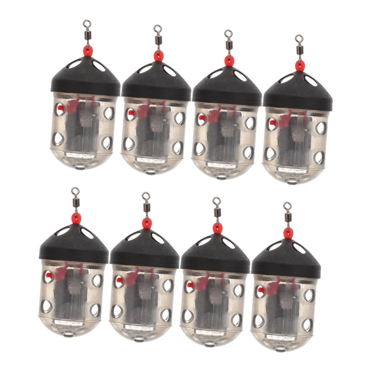ifundom 1set Bait Thrower Fishing Cage Lightweight Transparent Fishing Accessory Compact Design for Easy Bait Release 4pcs
