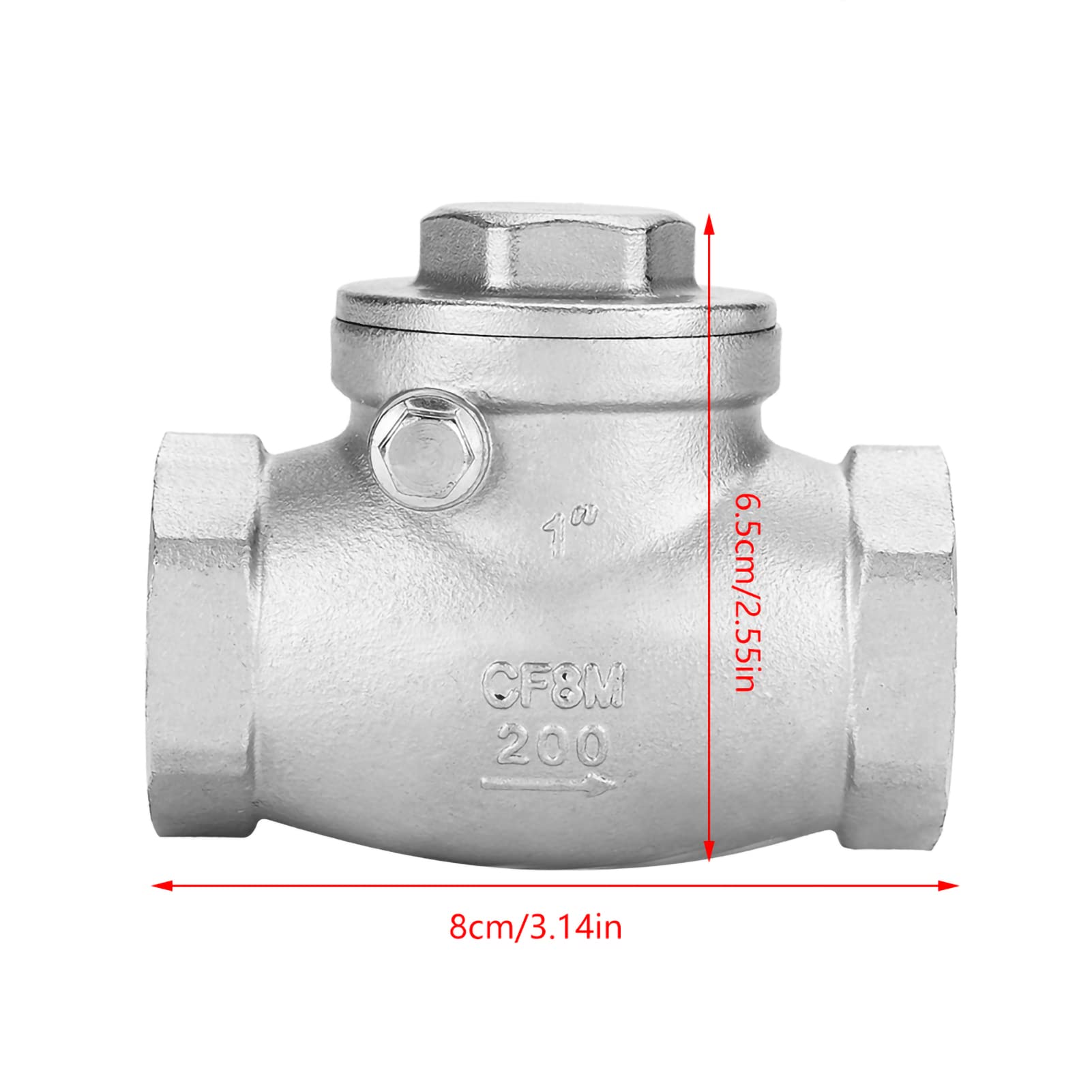Valvola di Ritegno a Battente Acciaio Inossidabile 304 Filettatura Femmina BSP DN25 1 Pollice per Acqua Vapore Olio Gas Industriale Industria