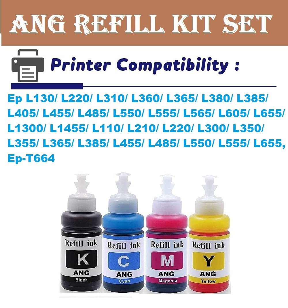 ANG Ink Refill for Epson L380 Printer 