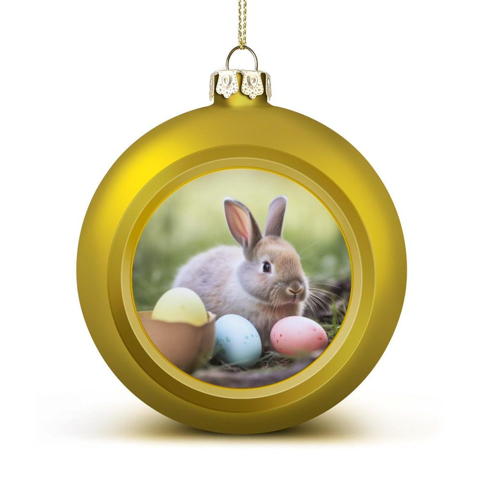 Rabbits Eggs Christmas Balls Ornaments for Xmas Christmas Tree 1.6" Hanging Shatterproof Xmas Balls Hanging Decor Pendants for Holiday Party Outdoor Indoor DIY Craft Supplies