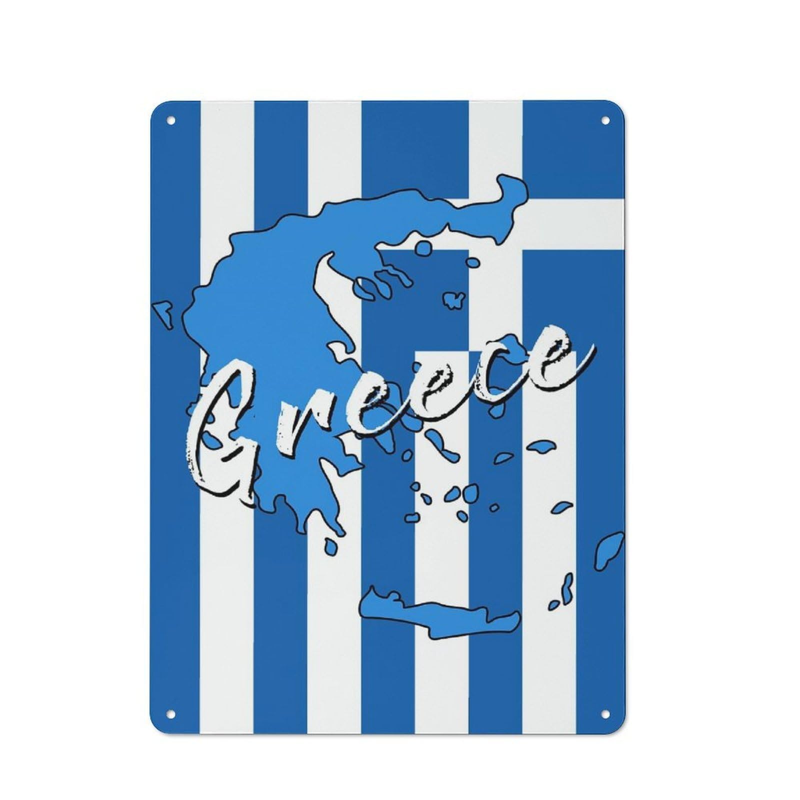 Junmoney Style-3 Vintage Tin Sign 40X30cm With Greece For Home Bar Wall, Metal Sign Decor For Home Bars And Entertaining Spaces