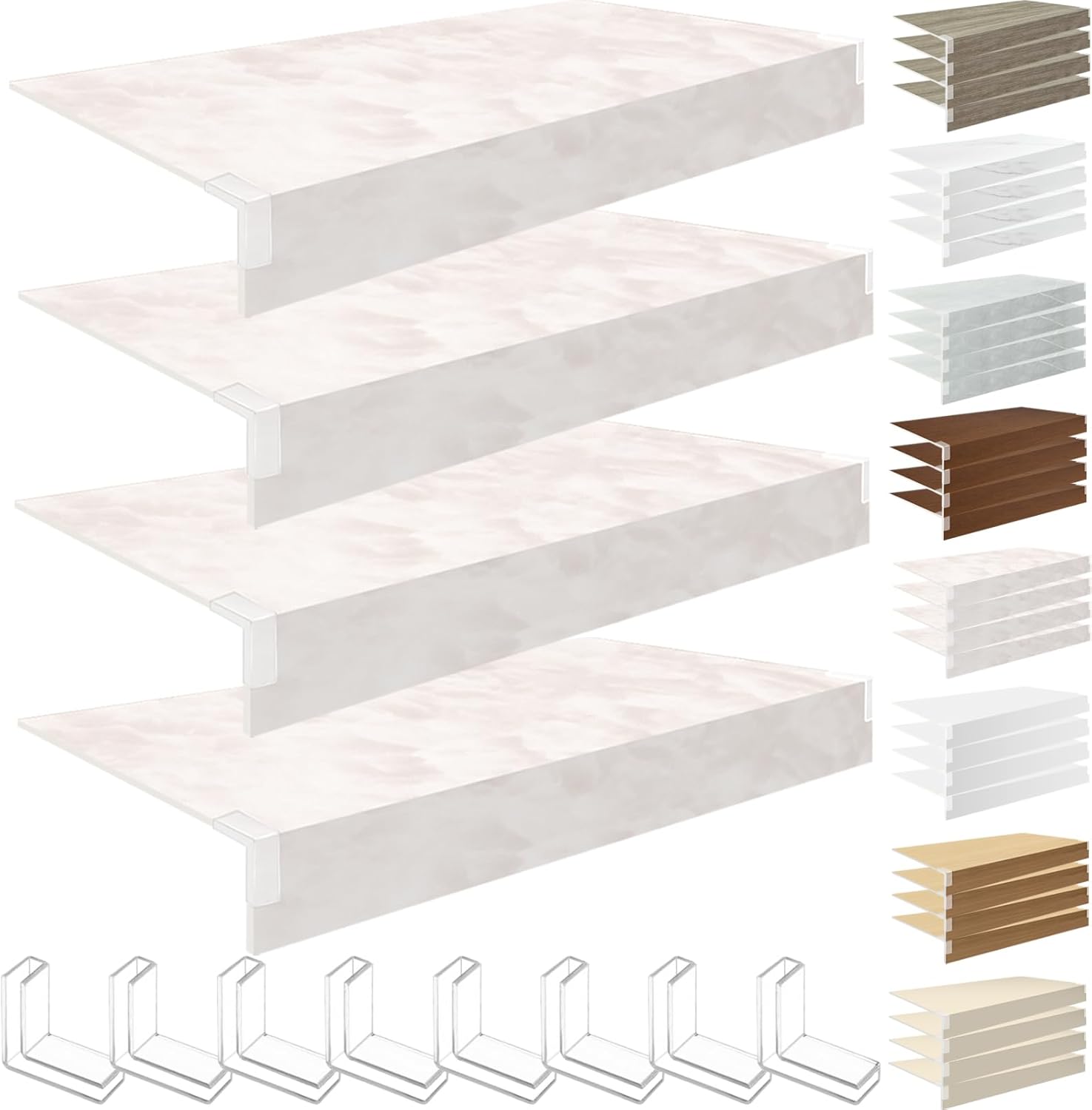 Amazon.com - Wire Shelf Cover 4 Pcs, 16x9x3 in PVC Rack Covers for Wire ...