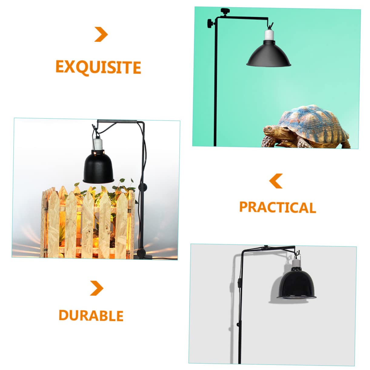 HEMOTON Supporto per Lampada da Terrario per Rettili Portatile in Metallo Regolabile, Accessorio per Acquari e Lampade Riscaldanti per Rettili, Adatto a Conigli, Tartarughe e Piccoli Animali Domestici