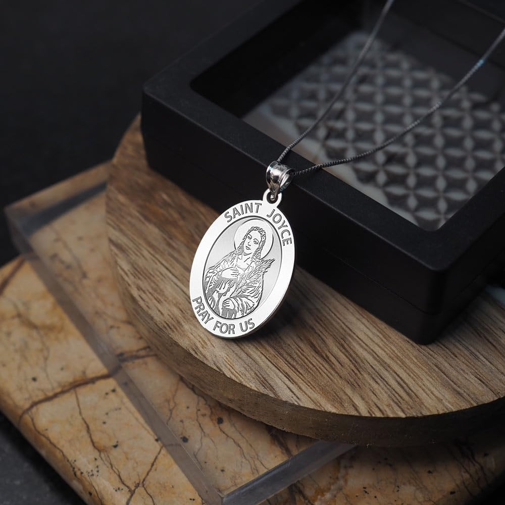 PicturesOnGold.com Saint Joyce Religious Medal - 3/4 Inch X 1 Inch - Sterling Silver - Image 7