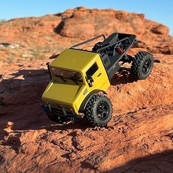 HOBBYPLUS CR-18P V3 Brushless Rushmore in -Hunter - Matte Sand - 1/18 Scale RC Truck Crawler with Off-Road RC Trucks Features, Portal Axles & Metal Gears - RTR, 2S/3S LiPo Compatible (1810419-V3)