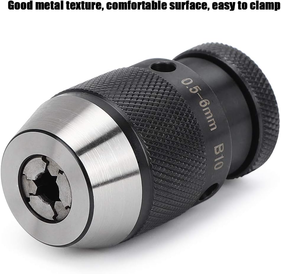 Drill Chuck, B12 1-10mm Keyless Self Tighten Drill Chuck, CNC Lathe Parts Lathe Arbor for Hand Electric and Power Chucks
