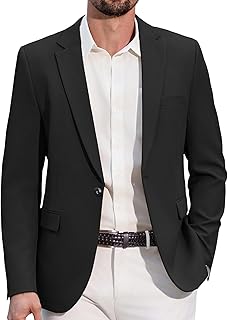 Men's Casual Blazer Regular Fit Lightweight Sport Coats One Button Suit Jacket Dress Blazer Jackets - Buy now