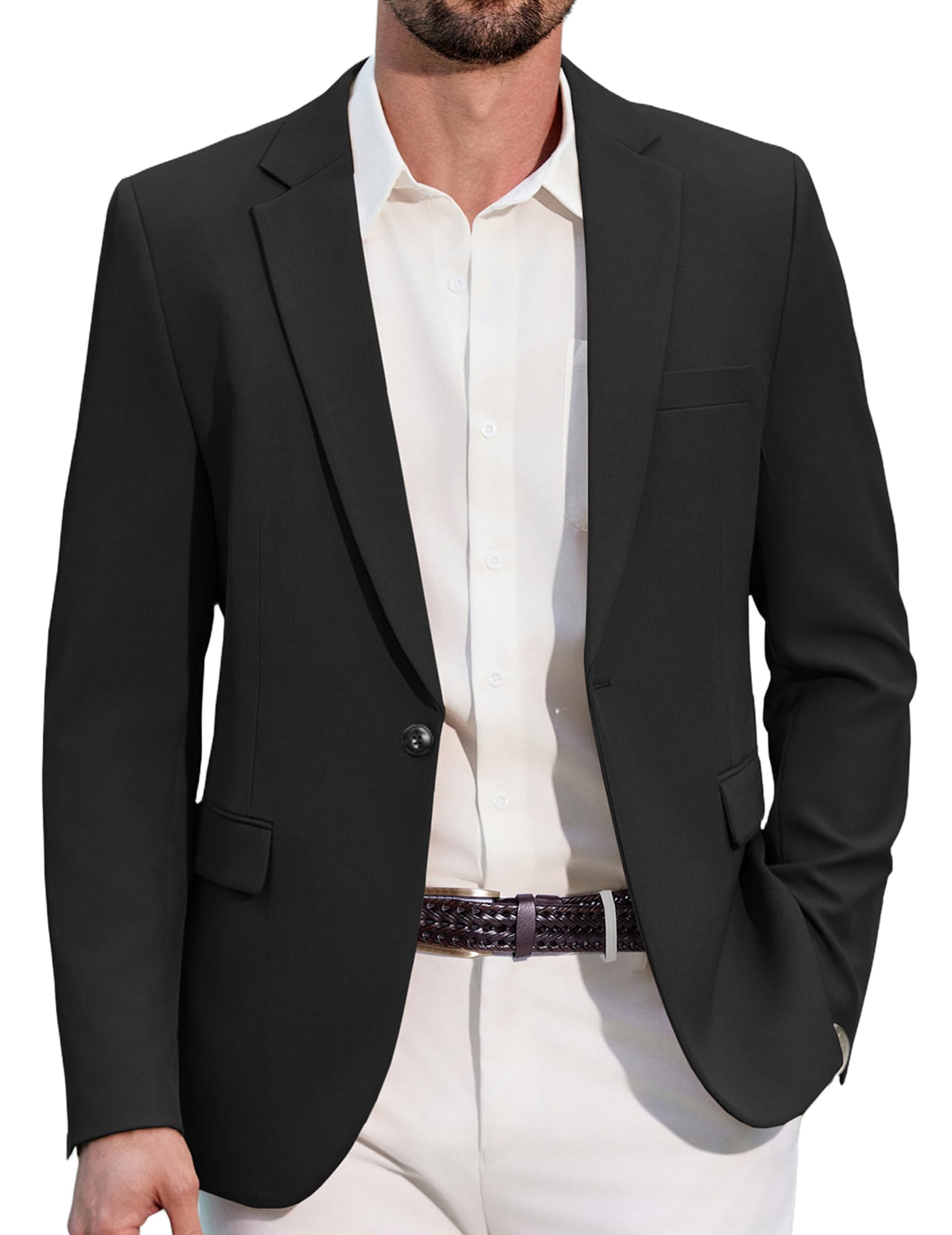 COOFANDY Giacca Blazer da Uomo Sportiva Casual Giacca da Abito con 1 Bottone per Uomo Business Casual