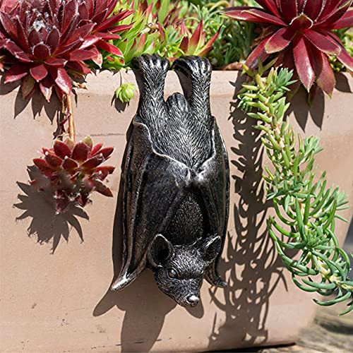 ArtsyCase Hanging Bat Figurine Tree Decorations Outdoor, Resin Statue Decoration Funny Black bat Home Outdoor Decoration Pendant for Gardens, Terraces, Balconies B