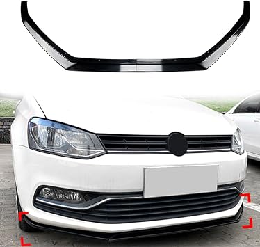 Compatible with Front Splitter Compatible with 2009 2010 2011 2012 2013 2014 2015 2016 2017 Volkswagen VW Polo 6R 6C Lip Spoiler Bumper Air Chin Body Kit Accessories Glossy Black