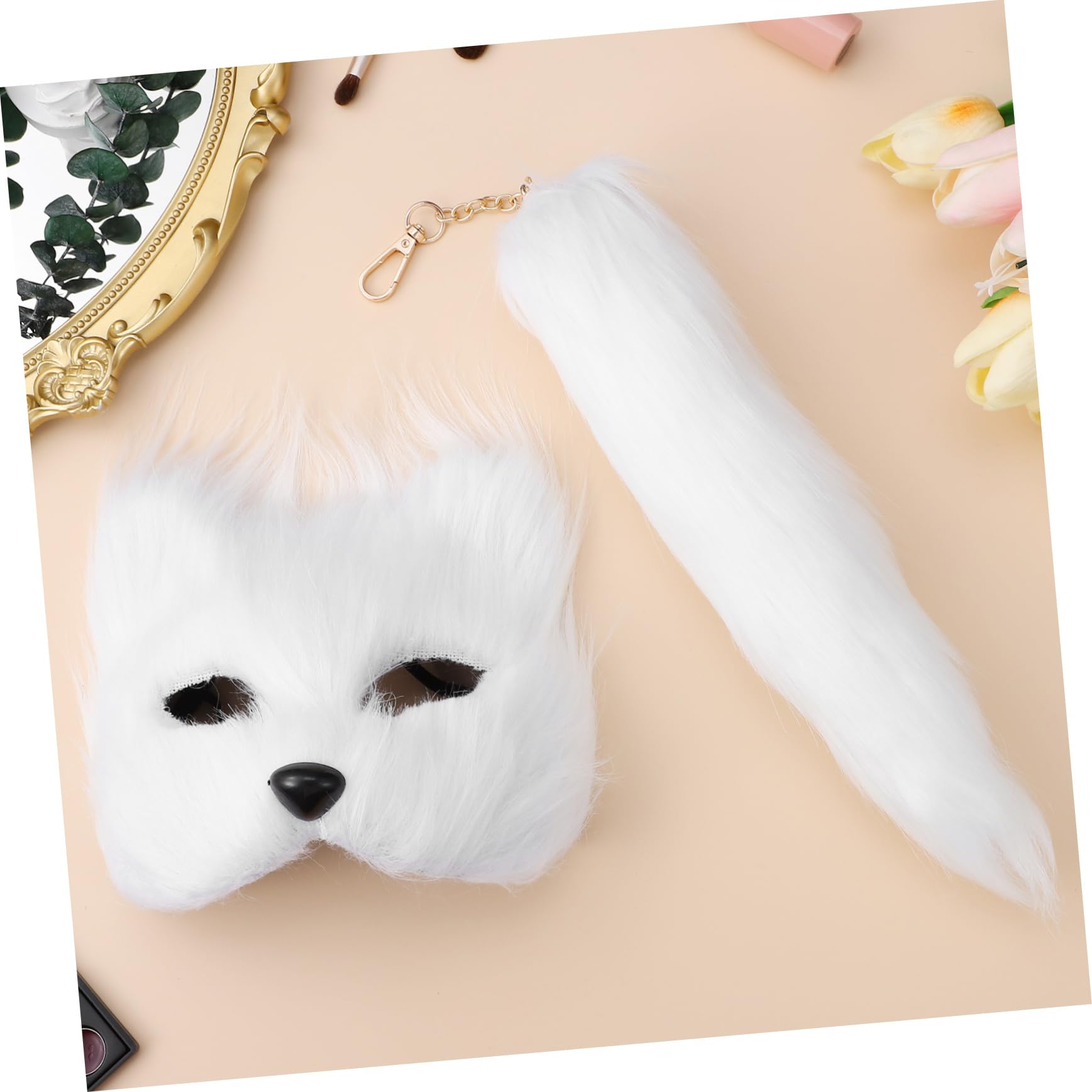 Healvian 2 Juegos Conjunto de Máscara de y para Disfraces de Halloween Accesorios de Fiesta Cosplay Máscara Fluffy de Animal para Eventos Temáticos y Celebraciones