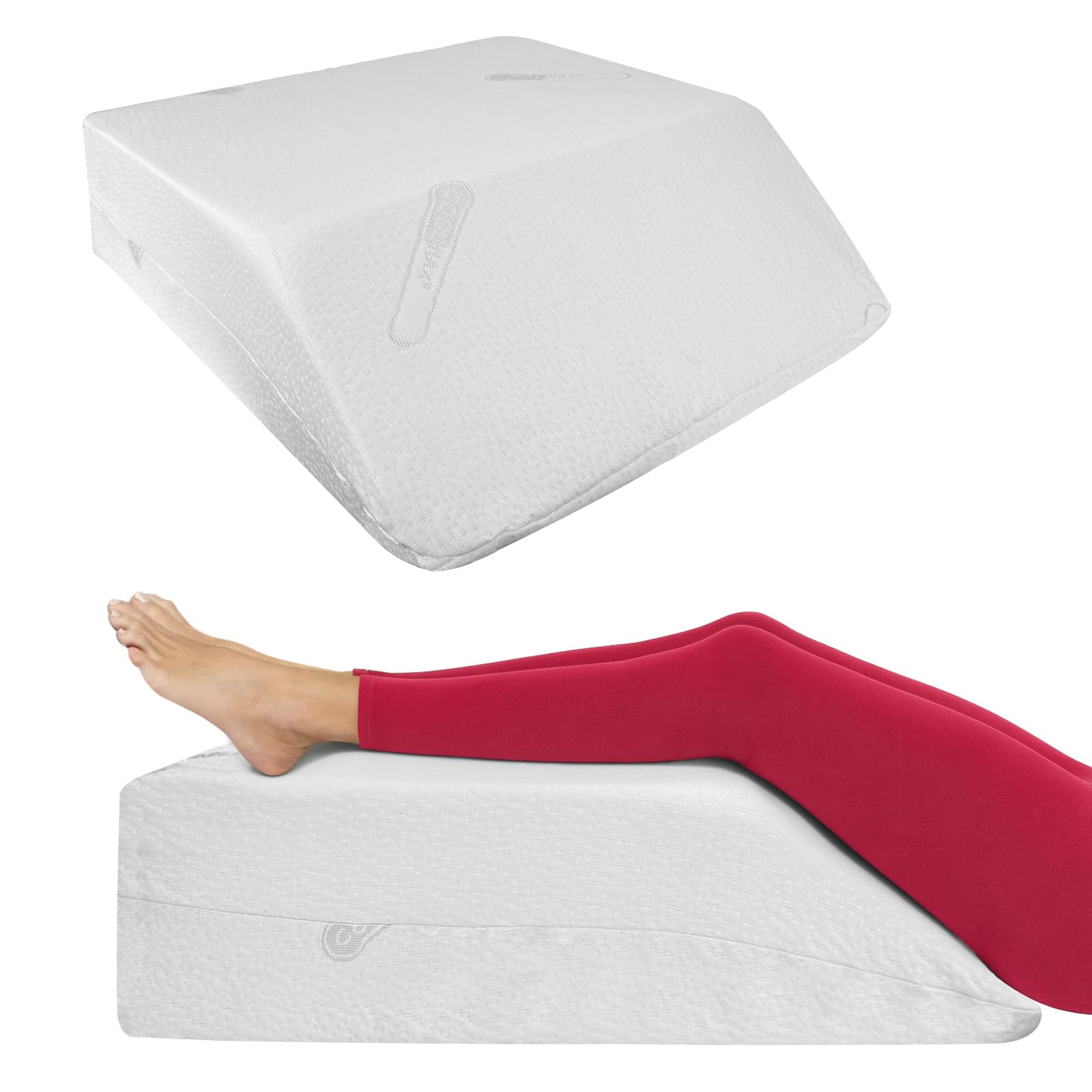 Istyle Mode Better Home Choice White Restorology Leg Elevation Pillow For Sleeping, Back Pain Relief, Coolmax Cover, High-Density Foam, Bed Wedge Pillow, Knee Pain, Post Surgery Pillow, Circulation And Swelling, Pregnancy.