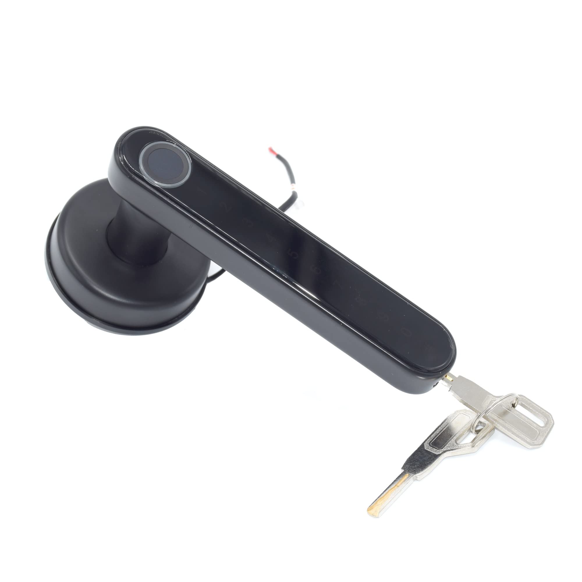 Cerradura Inteligente Cerradura biométrica de huella dactilar inteligente con Control remoto compatible y aplicación Tuya for puerta Metal madera interior(5845 with gateway)