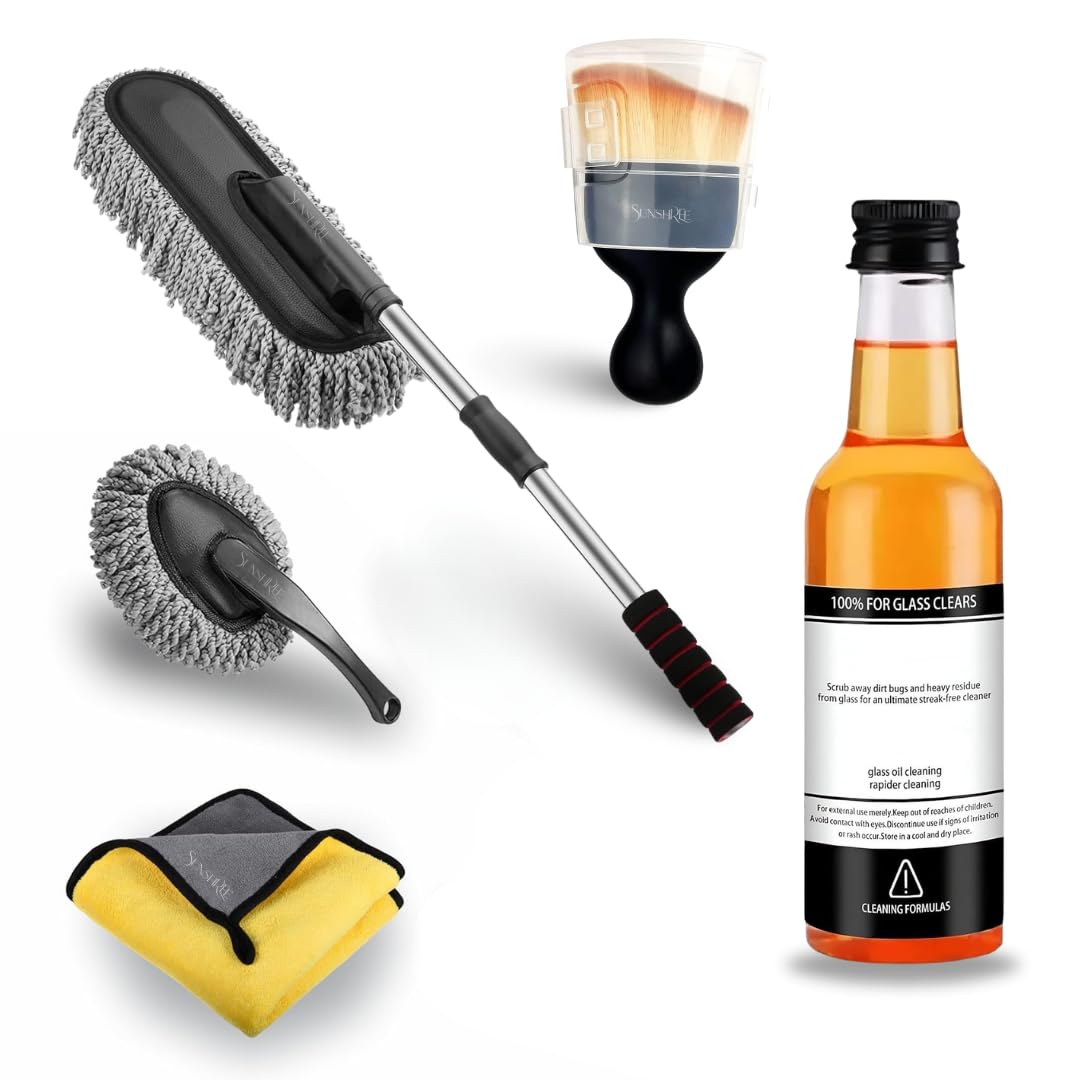 SUNSHREE 5 PCs Car Windshield Cleaner Oil & Microfiber Car Duster with Long Handle Car Cleaning Brush Exterior and Interior Cleaning Cloth Car Ac Vent Cleaner Brush, Cleaning Kit (5 Pcs Kit) (B0DG5V3J5H) Amazon Price History, Amazon Price Tracker