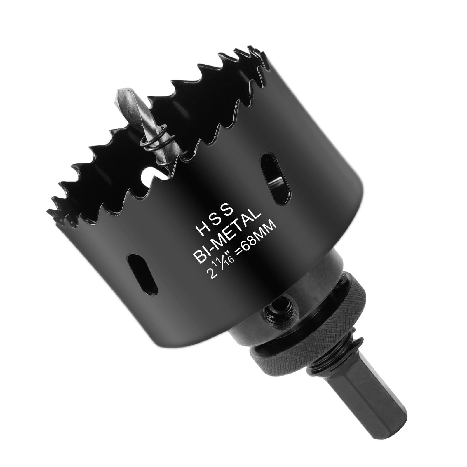 Flintronic Sierras de Corona 68mm, Sierra de Corona Bimetálica de 68mm, M42 HSS Bi-Metal Coronas Perforadoras, con Adaptador y Broca Piloto, para Metal Aluminio Madera PVC Plástico, Negro
