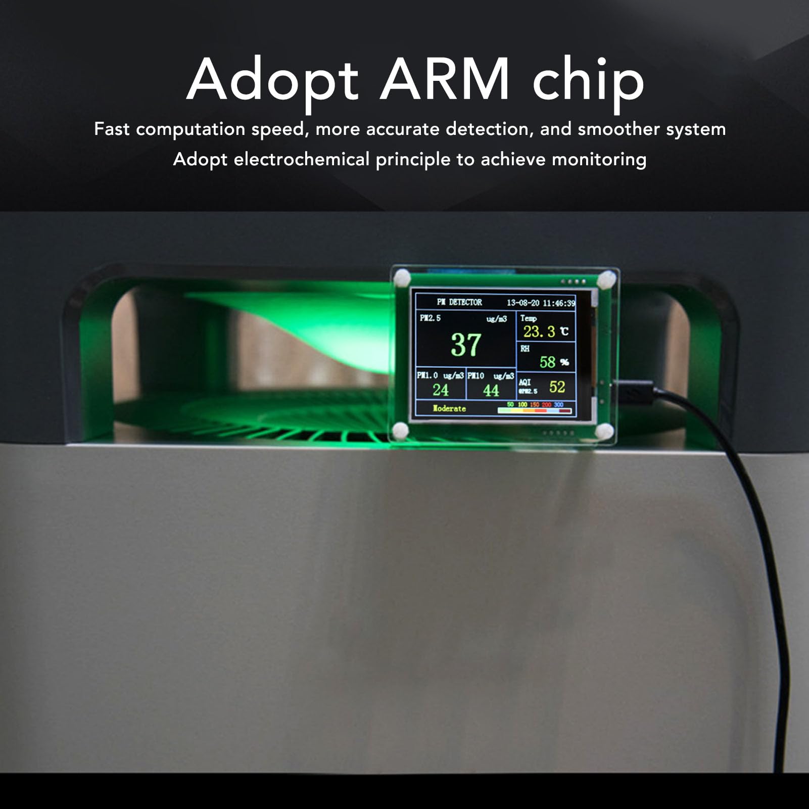 PM1.0 PM2.5 PM10 Detector, PM2.5 Detector Indoor Air Quality Monitor with HCHO CO2 Temp Humidity Sensor, Fast Computation, Indoor Air Quality Meters