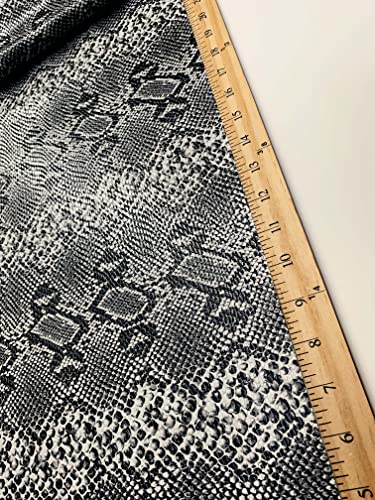 Premium Embossed Snake Vinyl Upholstery Fabric - Versatile Faux Leather for Fashion, Home Décor, and Accessories - 54" Wide, Sold by the Yard (Rattlesnake, Domino-White) 4 Premium Embossed Snake Vinyl Upholstery Fabric - Versatile Faux Leather for Fashion, Home Décor, and Accessories - 54" Wide, Sold by the Yard (Rattlesnake, Domino-White) - Image 3