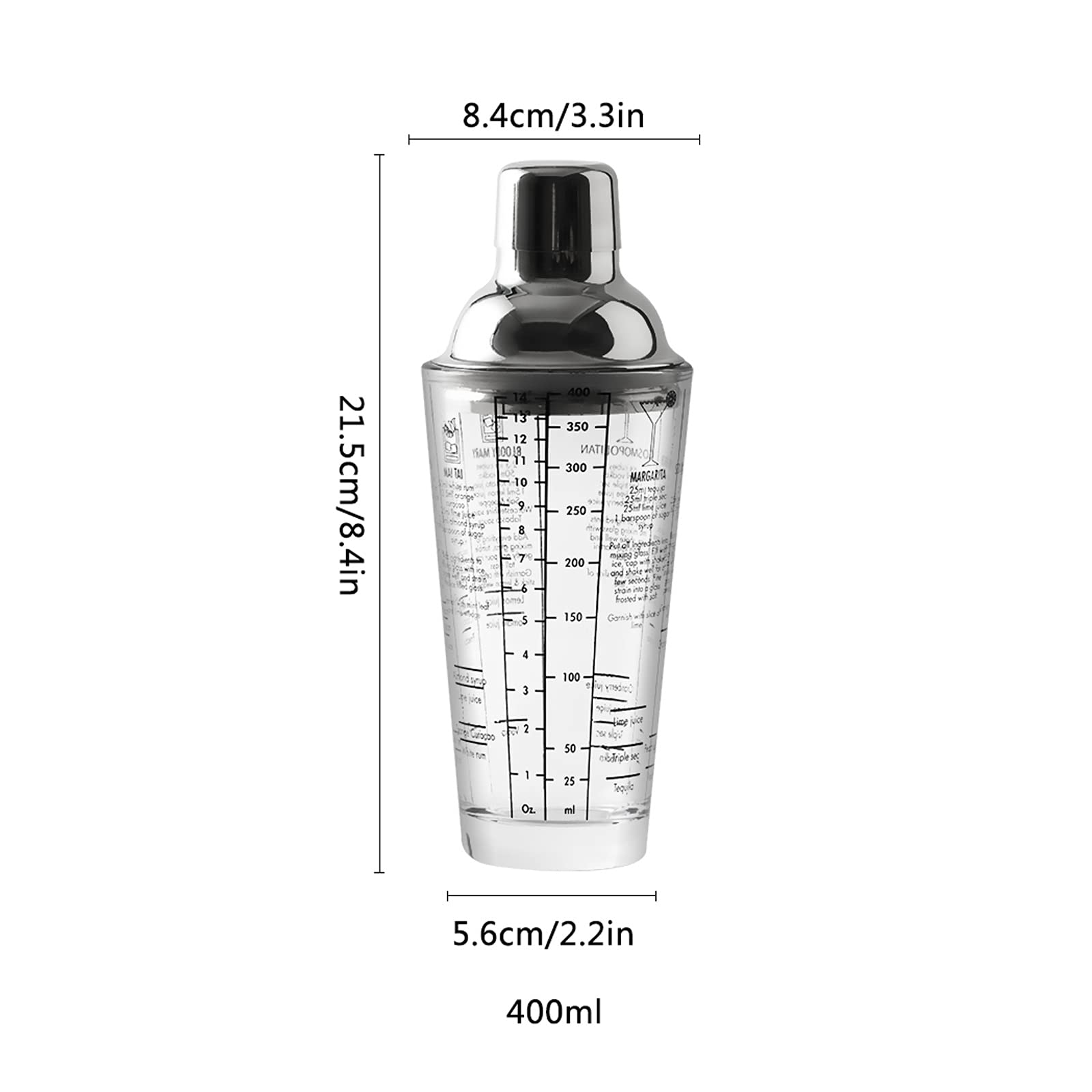 Juego de Coctelera Coctelera de vidrio,coctelera,tapa de mezcla,tapa a prueba de fugas,coctelera,coctelera de cóctel,agitador de bebidas,regalos del kit de barman. Agitador de Cócteles ( Color : D )