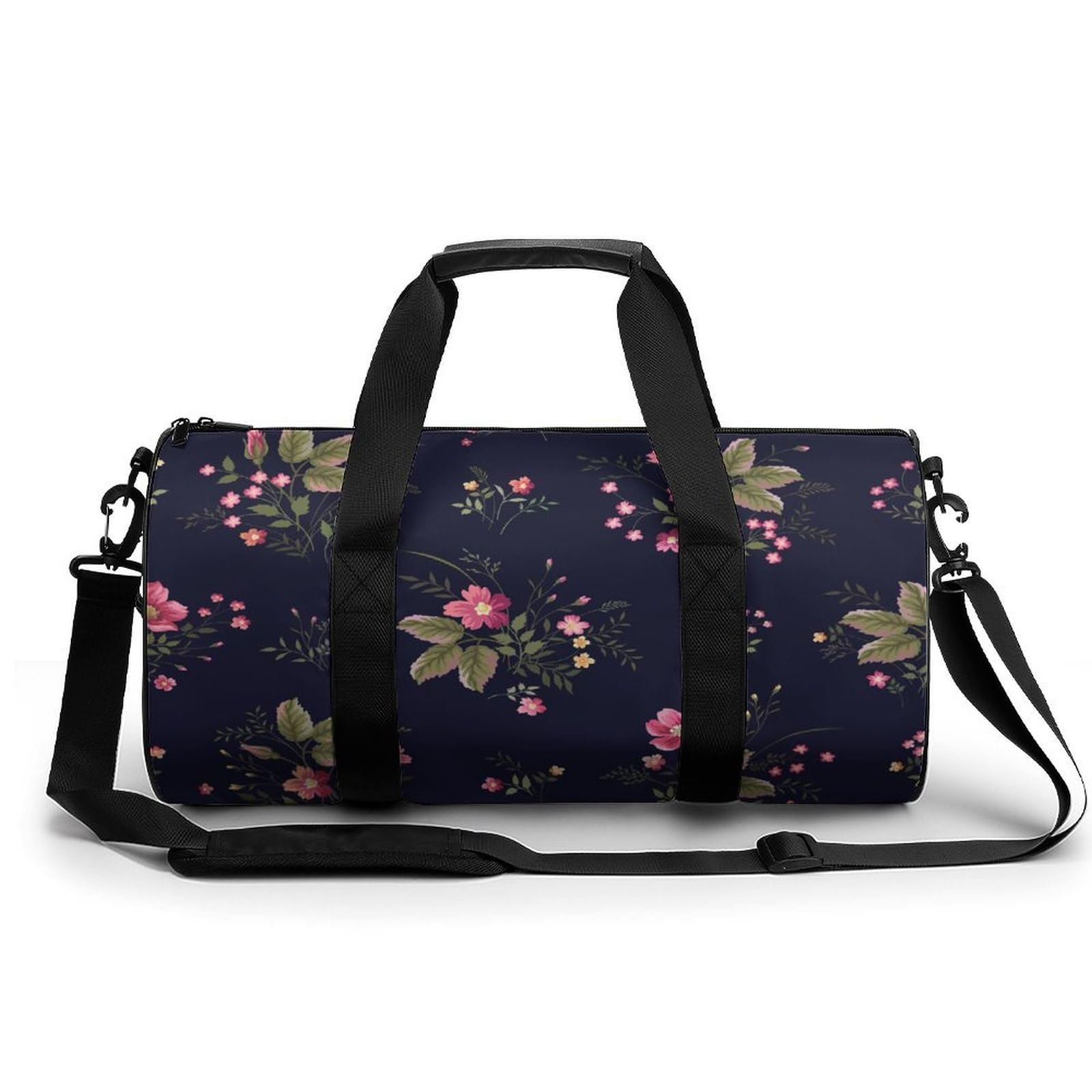 Duffel bag fleurs rose de 45cm avec fermeture éclair renforcée - 8