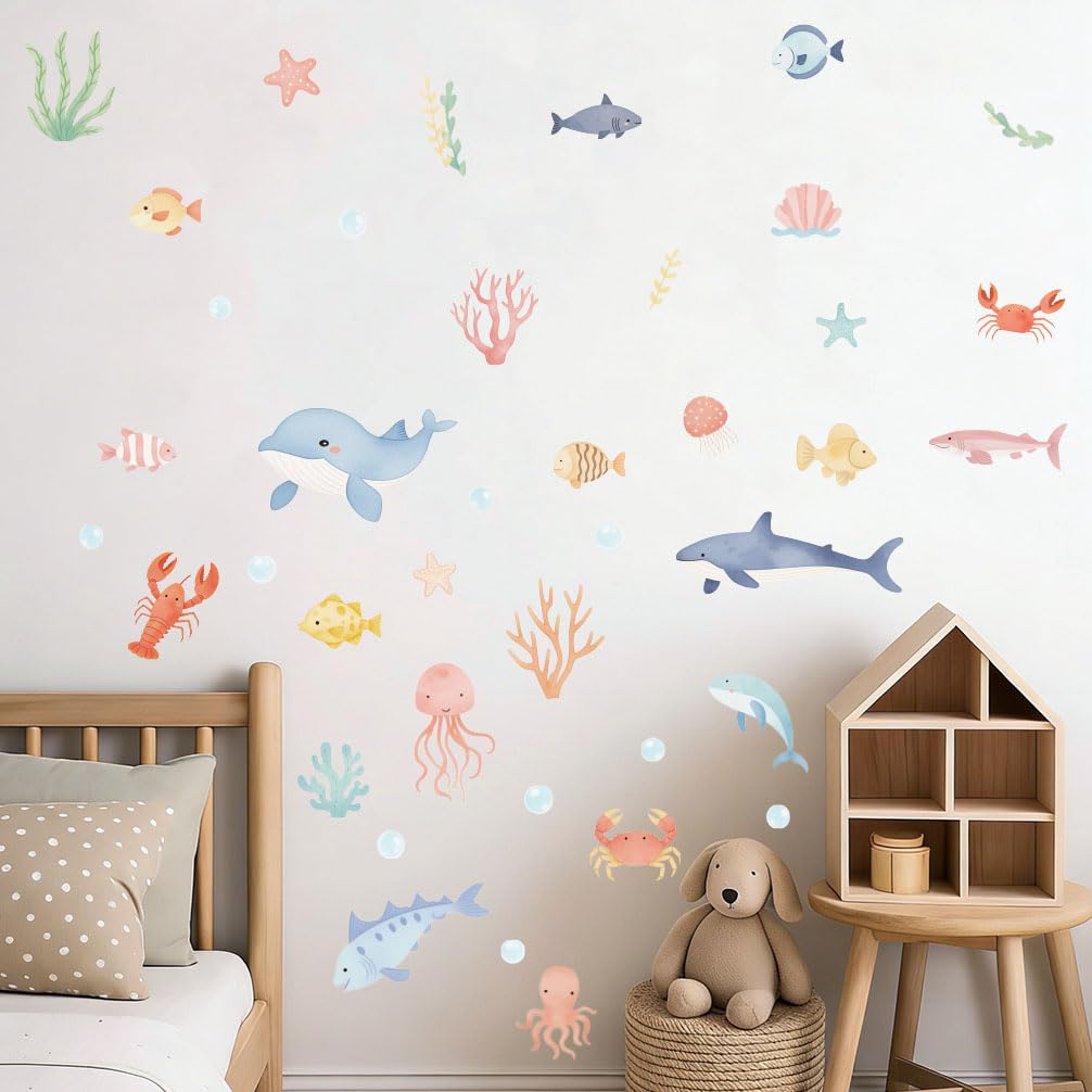 Autocollants muraux poissons pour créer un océan dans la chambre enfant