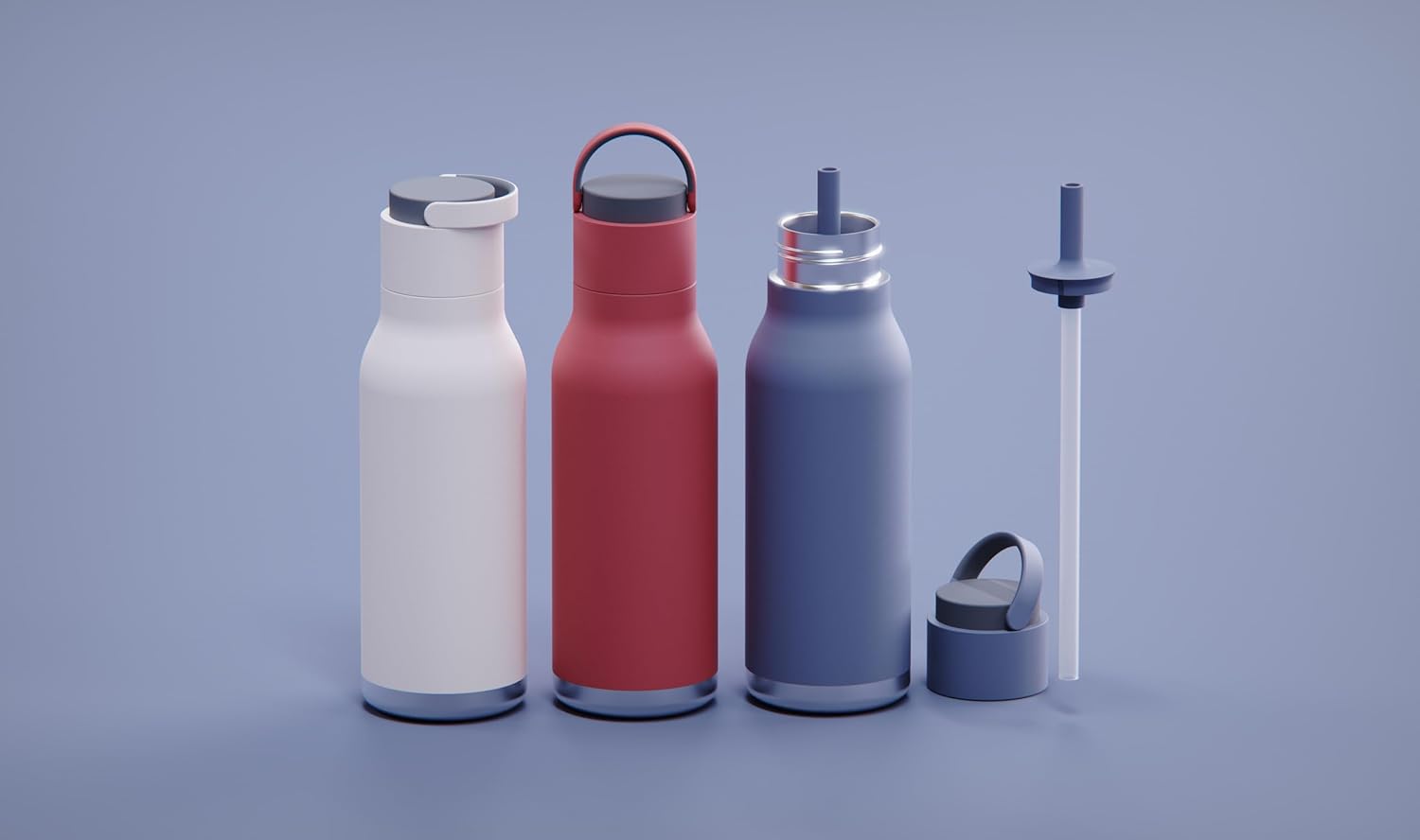 Metro Water Bottle, Double Lined Insulated Water Bottle with Pop-Up Straw and Handle, Keeps Drinks Cold for 24hrs Sleek Durable Design for Stylish Hydration 22oz/650ml, BPA Free - Image 3