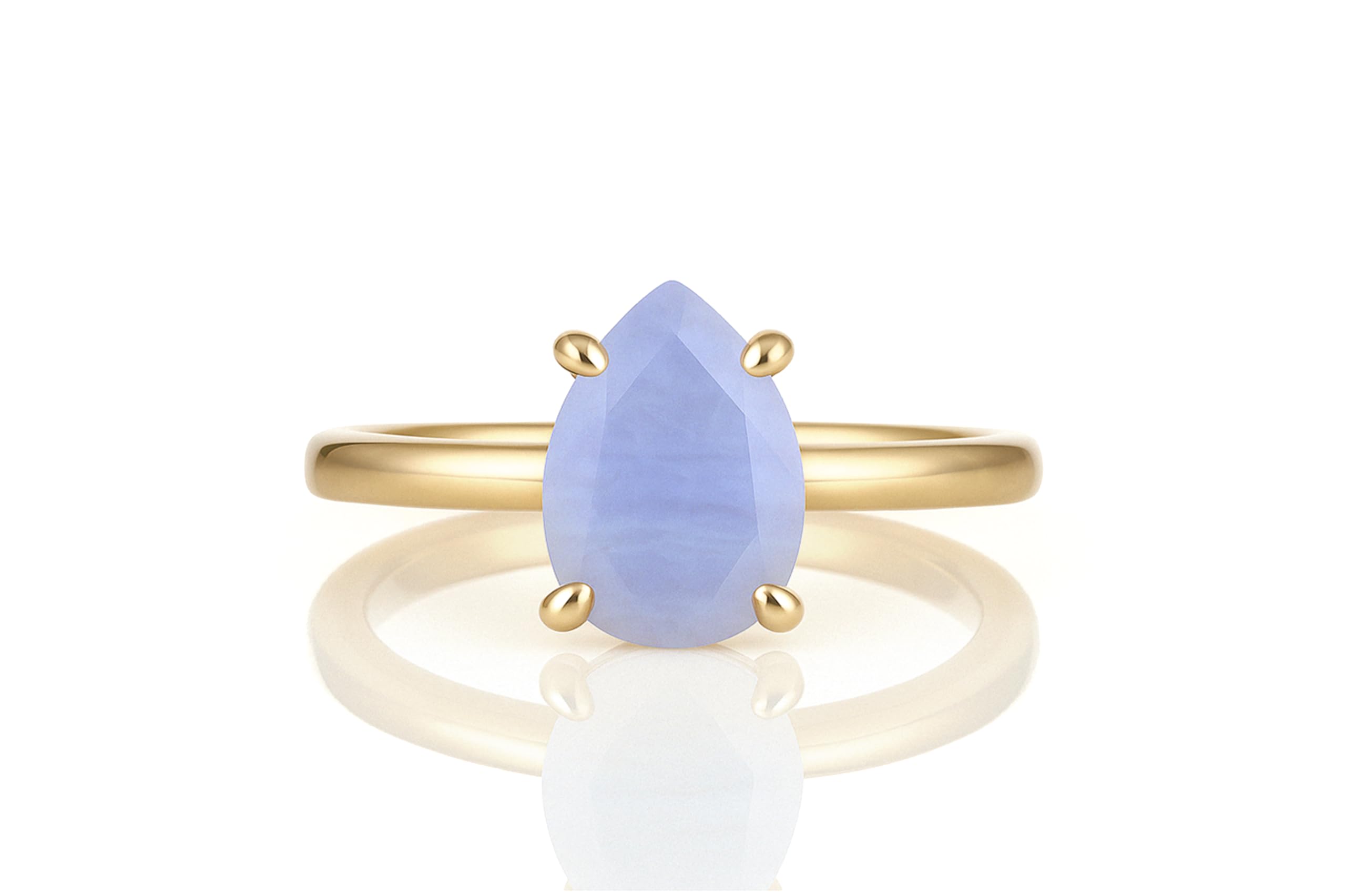 Versátil Anillo de Piedra de Ágata de Encaje Azul - Adorables Anillos de Moda para Mujeres - Joyas hechas a mano personalizables - Anillo de Compromiso Único, Anillo de Promesa, Anillo de Regalo