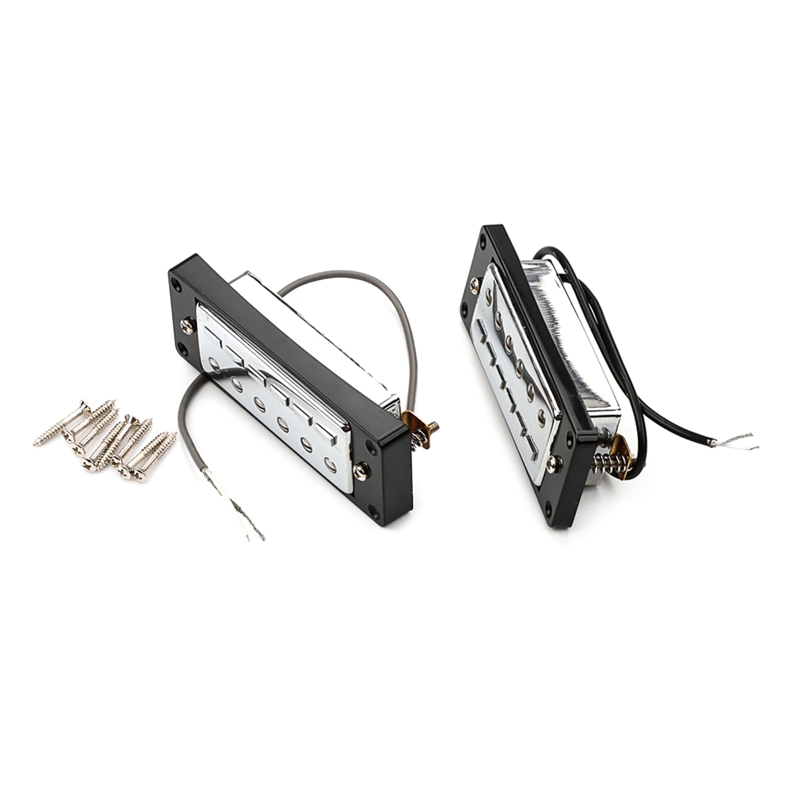 Micros Humbucker pour guitare électrique à 6 cordes Cadre noir Double bobine Manche et chevalet Pièces de rechange Accessoires Humbucker électrique