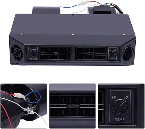 Vista 2 de Unidad de ensamblaje de evaporador de aire acondicionado y kit de calentador, 880 pies/min 137 BTU 3 velocidades AC 12 V evaporador eléctrico debajo