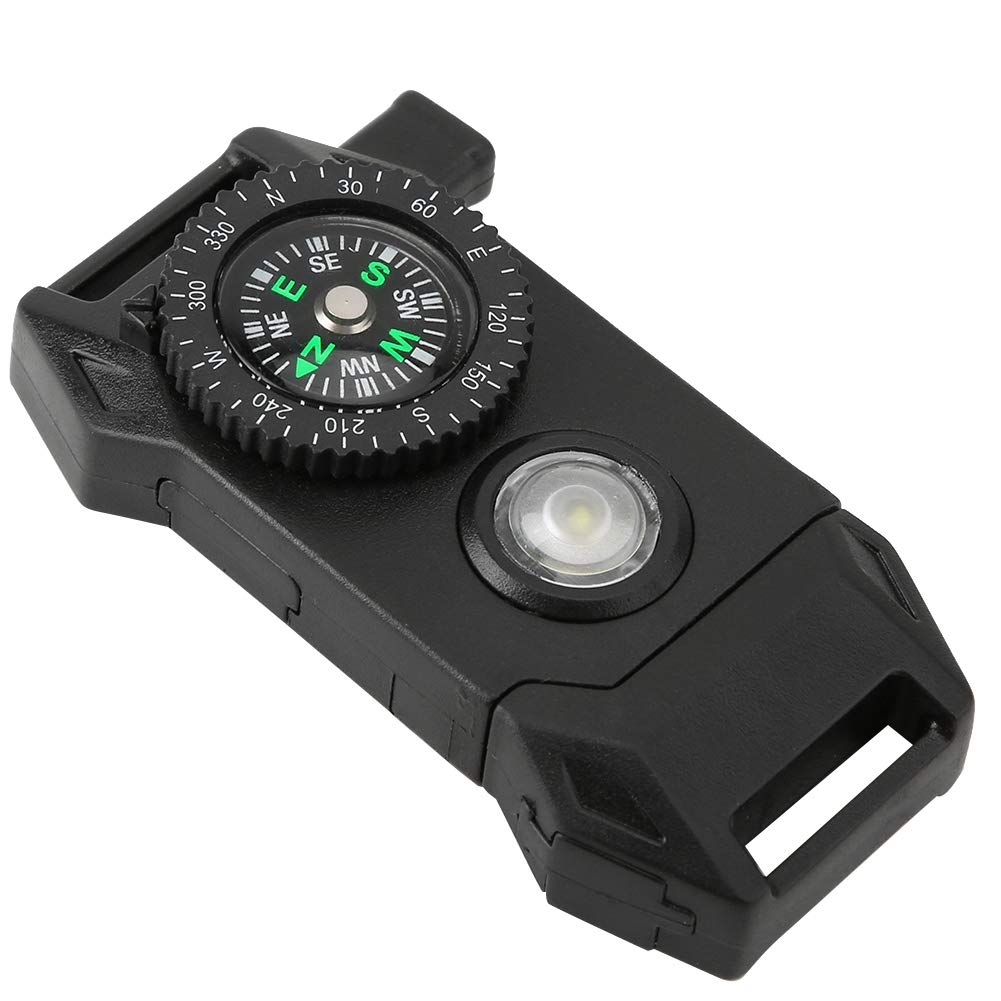Paracord Bracelet Buckle, Multifunctional Survival Buckle with LED Light Compass Fire Starter for Hiking for Outdoor Camping for Travel for Paracord Bracelet