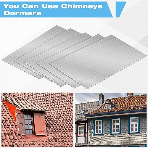 Image of Therwen 120 Pcs Aluminum Flashing Roof Sheet 5 x 7 Inch, Silver