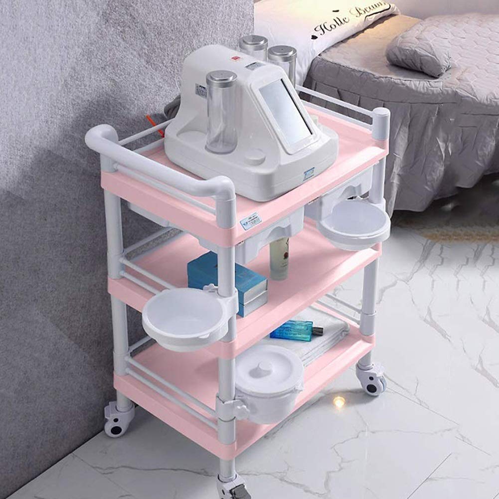 Lagerregal-Servierwagen, medizinischer Wagen, robuster medizinischer Versorgungswagen mit Schublade, Dirt Buckrt, Port Beauty Salon Rollwagen für Krankenhaus-Zahnklinik, 100–150 kg Kapazität, blau