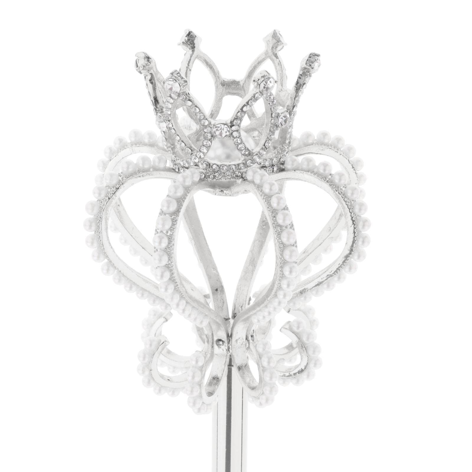 LOVIVER Alliage Fée Baguettes Reine Sceptre Accessoires de Poche Cosplay, Perle d'argent