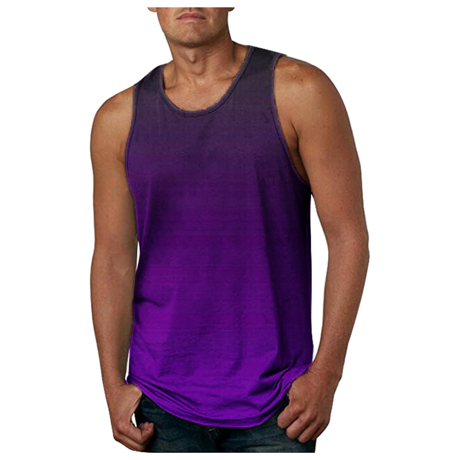 Generisch Camiseta interior de verano para hombre, elástica, cómoda, deportiva, corte regular, entrenamiento, transpirable, culturismo, fitness, camiseta de tirantes ligera